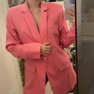 Hot pink oversized blazer